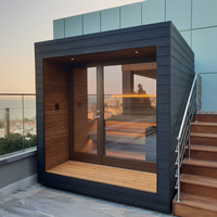 Cabine de sauna en bois de grande taille pour l'extérieur, maison miniature avec fenêtre en verre, sauna traditionnel en cube personnalisé pour l'extérieur