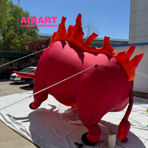 Globo inflable de la mascota del toro furioso de la exhibición del negocio, modelo animal inflable del toro rojo de la actividad del parque del césped - Product Image 5