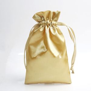 Bolsa de Regalo Personalizada con Cordón y Logotipo Impreso, de Tela Satén Blanca Transparente, para Extensiones de Cabello - Product Image 2