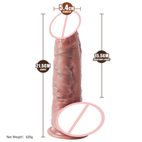 Masseur réaliste pour femmes de 8,46 pouces, brun, avec ventouse, modes de vibration multiples, jouet sexuel pour couples, gode vibrant pour femmes
