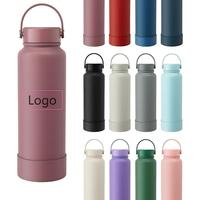 Thermos à large ouverture de style américain, grande capacité, portable, bouteille d'eau sport, modèle portable.