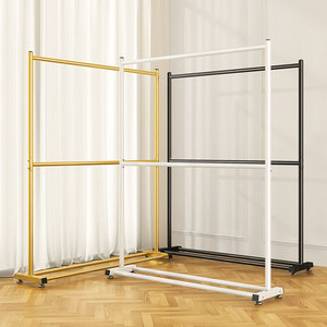 Double-layer clothes rack, floor-standing, for bedroom and home use, popular multi-layer clothes rack, simple two-layer storage - Product Image 2