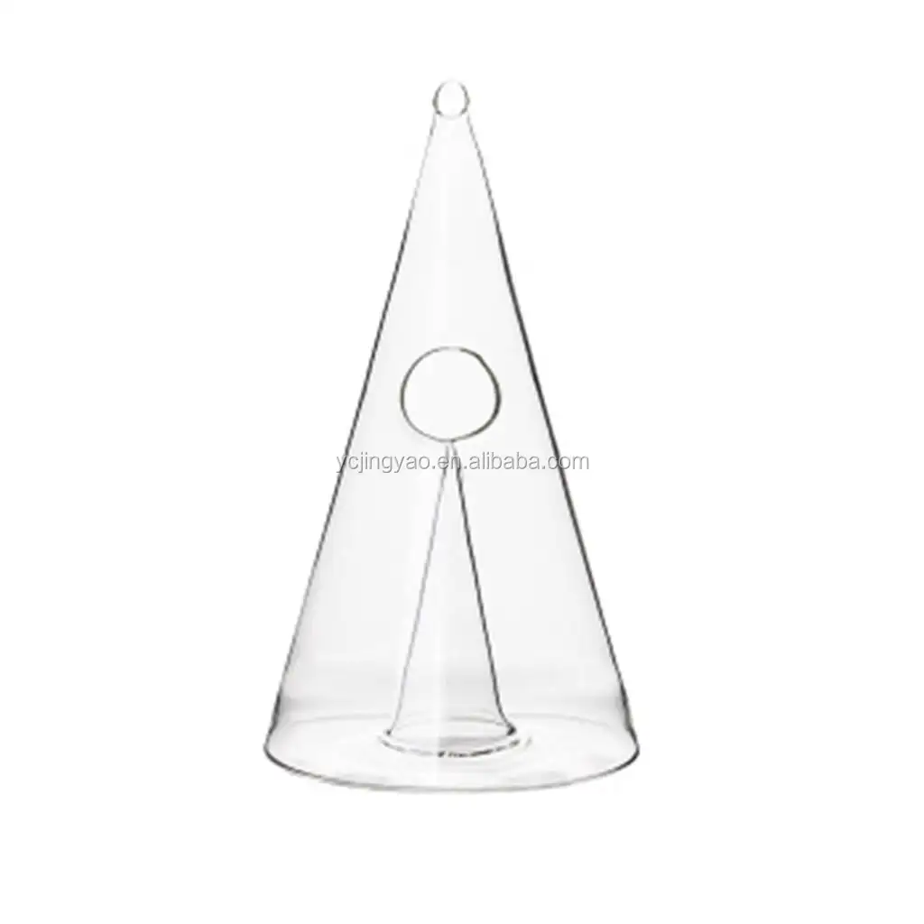 Hand Made Luxury Creative Triangle Cone Shaped Borosilicate Clear Glass Wine Decanter