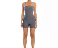 Combinaison de yoga une pièce sans couture pour femme, avec logo personnalisé, effet galbant et rehausseur de fessiers, bretelles spaghetti, idéale pour le sport