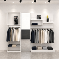 Meuble de rangement encastré sur mesure en acier inoxydable blanc avec miroir et étagères suspendues OEM