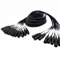 Câble micro multipaire 12 canaux tressé, pour mixeur, amplificateur de puissance, gaine élastique en PVC, 5m, adaptateur, applications audio-vidéo