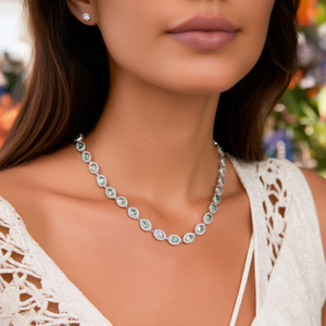 Crystal <b>Necklace</b> 316L Stainless Steel PVD Gold Plating Sustainable Resistant Jewelry for Women - Product Image 3
