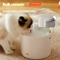 Fontaine à eau intelligente pour animaux de compagnie écologique alimentée par batterie en céramique-Distributeur d'eau automatique pour chats et chiens à circulation solide