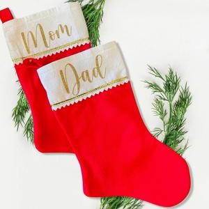 Calcetín Pequeño Colgante con Borde de Felpa para Decoración Navideña en el Hogar, Pared, Chimenea o Árbol de Navidad - Product Image 1