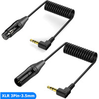 Câble enroulé TRS 3,5 mm à XLR à angle droit, paire torsadée, gaine PVC, faisceau de câblage audio personnalisé OEM pour équipement DJ et diffusion