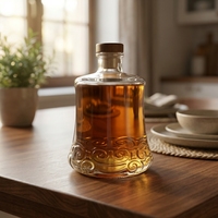 Tiges de présentation en verre cristallin transparent sur mesure avec bouchon en liège, couleur et logo personnalisés pour bouteilles de whisky et de vin – Vente en gros