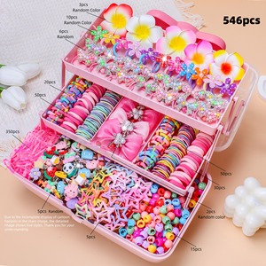Ensemble d'accessoires pour cheveux pour filles, pinces à cheveux multi-styles, élastiques pour cheveux, kit de bijoux avec boîte de rangement pour les tenues quotidiennes des enfants - Product Image 5