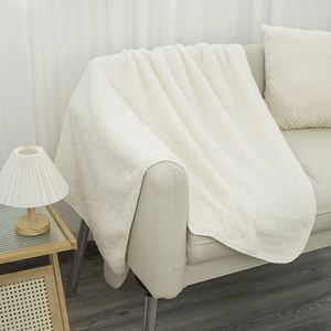 Venta al por mayor Sherpa Fleece Throw Blanket Twin Size, White Double Layer Super Soft Fluffy Bed Manta de felpa Throw Couch Blanketb - Product Image 2