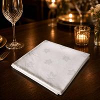 Serviette de table en jacquard 100% coton à motif feuille d'érable, tissage damassé blanc, pour hôtel, restaurant, mariage