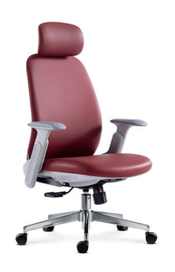 Chaise de bureau exécutive moderne en cuir véritable pivotante avec hauteur réglable et support lombaire pour une utilisation dans le salon - Product Image 2