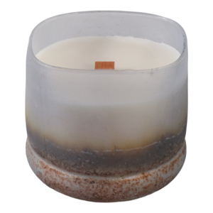 Candela in Vetro Satinato con Stoppino in Legno, Elegante Centrotavola, Decorazione per Tavolino da Caffè, Candela Profumata - Product Image 1