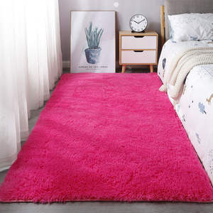 Venta caliente azul oscuro, alfombras peludas lavables estilo esponjoso pelo largo lazo teñido Pv alfombras diseño peludo esteras de piel de imitación/ - Product Image 2