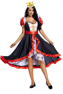 <span class=keywords><strong>Disfraz</strong></span> <span class=keywords><strong>de</strong></span> Halloween <span class=keywords><strong>para</strong></span> <span class=keywords><strong>Mujer</strong></span> Inspirado en la <span class=keywords><strong>Reina</strong></span> <span class=keywords><strong>de</strong></span> <span class=keywords><strong>Corazones</strong></span>, Color Beige, con Corona y Falda con Estampado <span class=keywords><strong>de</strong></span> Cartas <span class=keywords><strong>de</strong></span> Póker, en Poliéster - Product Image 3