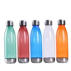 Botol Air Minum Plastik Tritan, Bpa Free 500Ml/650Ml/700Ml Transparan Ramah Lingkungan Aman Soda Air Mineral Berbentuk Cola