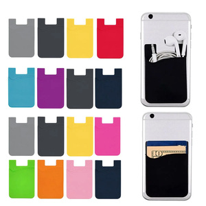 Portefeuille adhésif pour téléphone en silicone, porte-cartes, pochette pour téléphone, compatible avec la plupart des téléphones portables - Product Image 1