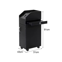 Armoire à outils de coiffure, chariot de rangement mobile multifonctionnel en métal pliable avec 4 roues pour salon de beauté