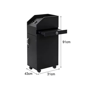 Armoire à outils de coiffure, chariot de rangement mobile multifonctionnel en métal pliable avec 4 roues pour salon de beauté - Product Image 6
