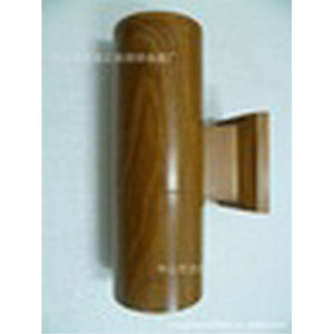 Lampe murale en bois texturé, forme cylindrique, 110-240V, LED, utilisation extérieure - Product Image 1