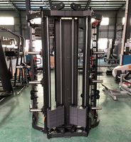 Máquina Smith Comercial Todo en Uno, Entrenador Funcional, Power Rack, Cable Crossover, Multi-Gimnasio, Gimnasio Completo, Acero de Alta Resistencia para Entrenamiento de Fuerza