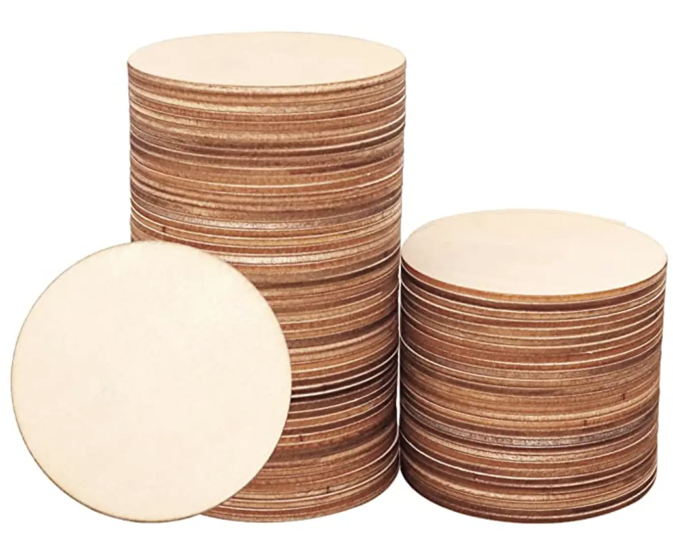 Wholesale DIY Unfinished Wood Circle 3 Inch Wooden hanger Circles Blank Wood Slices for Crafts