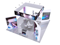 Tissu en aluminium portable pratique 10x10 affichage publicitaire conception de stand de salon pour la foire