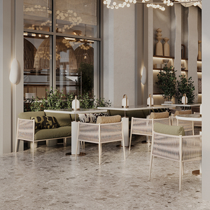 Ấn độ cổ điển khách sạn phòng ăn Bàn và ghế đặt nhà hàng bằng gỗ Đồ nội thất - Product Image 6