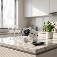 Projecteur portable intelligent avec support rotatif, système Android natif, WiFi, Bluetooth, LED, commande vocale IA 200, haut-parleurs intégrés, home cinéma
