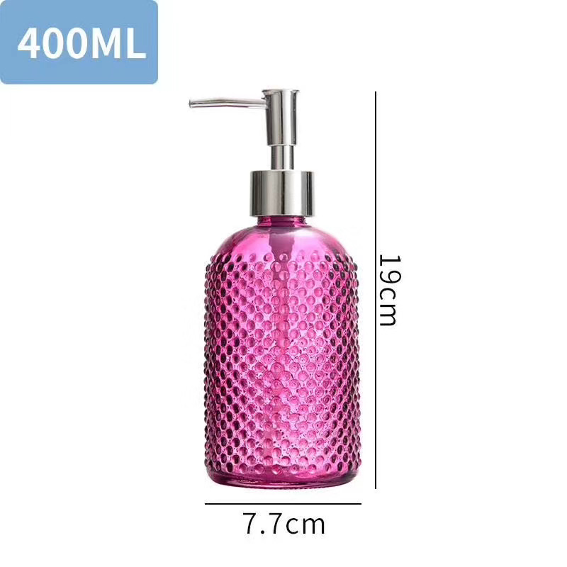 480ml colorful glass Bottles Thick Amber Glass Soap Dispenser with Stainless Steel Pump