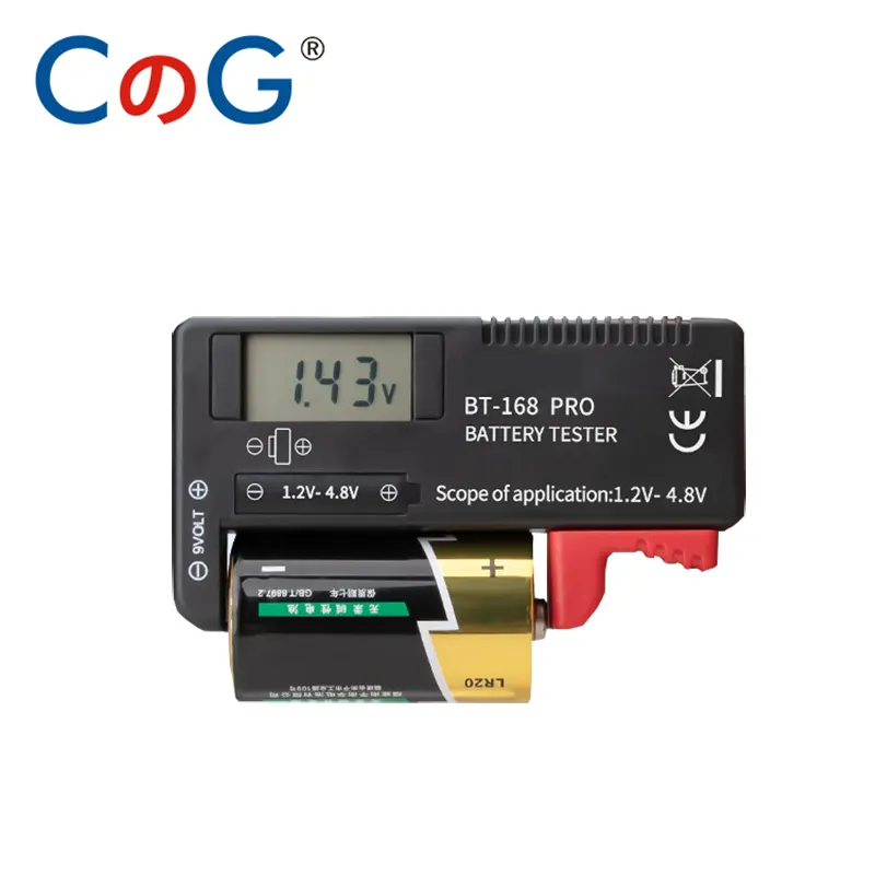 Cg medidor de combustível portátil universal, testador de bateria, adequado para 9v 1.5v aaa, bateria seca aa e teste de botão comum