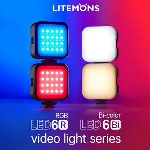DF Wholesale LED6R 6Bi 6W RGB Luz LED para Cámara de Video, 13 Efectos FX, Batería Recargable, Luz de Relleno para Fotografía, Luz para Cámara L - Product Image 4