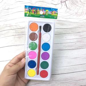 12 couleurs non toxique solide gâteau aquarelle peinture ensemble solide poudre peintures pour enfants papeterie ensemble blanc BSCI <span class=keywords><strong>Gouache</strong></span> peinture Wen Xuan - Product Image 5