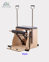 Silla de Pilates Wunda de Madera de Arce de Lujo con Pedal Dividido para el Hogar Privado, Santuario de Bienestar y Entrenamiento de Core de Alta Gama