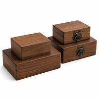 Boîte de rangement en bois de noyer massif en gros, différentes tailles, étui cadeau en bois artisanal avec serrure métallique, logo personnalisé