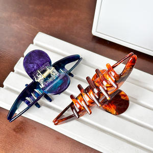 إكسسوارات شعر بمشبك من فرنسا للبيع بالجملة من DOWELL للفتيات ، مشبك مخلبي من الأسيتات والحفلات الأنيقة والحلوى من حجر الراين ، مشبك بسيط لطيف - Product Image 2