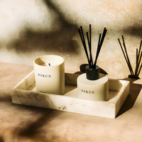 Ensemble diffuseur de parfum AIKUN de luxe avec bouteille en céramique et bâtonnets en fibre pour la décoration de la maison, de l'hôtel et du spa