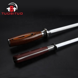 Tuobituo Professional Diamond Steel <strong>Knife</strong> Sharpening Rod 8 Inch <strong>Kitchen</strong> <strong>Knife</strong> <strong>Sharpener</strong> With Pakka Wood Handle - Product Image 4