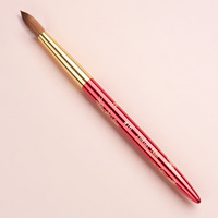 Pincel para Uñas Acrílicas de Nuevo Diseño 2025 Personalizado 100% Kolinsky con Mango Metálico Rojo Serpiente para Uñas Acrílicas