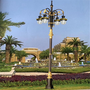 Lampadaire de jardin extérieur en laiton à LED blanc chaud avec abat-jour en verre IP66 AC 220V 2700K, éclairage paysager solaire à détecteur de mouvement - Product Image 4