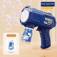 LINKBRAND 2024 Pistola de Burbujas Automática de Plástico ABS con Luz, Soplador de 10 Orificios, Unisex, para Niños de 5 a 7 Años, Burbujas de Jabón con Luz