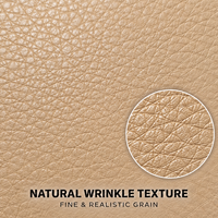 Cuir synthétique PVC kaki beige avec support non tissé, imperméable, gaufré, simili cuir pour sellerie automobile et meubles