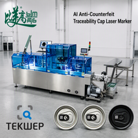 Marqueur laser à fibre industriel haute vitesse 36 000 pièces/h, double tête 200W pour bouchons de bouteilles en aluminium, traçabilité anti-contrefaçon IA