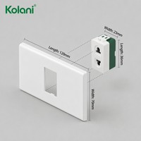 Plaque murale de sécurité intérieure IP20, prise universelle modulaire à 2 trous, 16A 250V, obturateur de sécurité, PC blanc brillant pour appartement