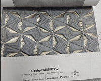 Rideau plissé sur mesure de luxe à plis en S, draperie jacquard géométrique moderne pour projets hôteliers et villas