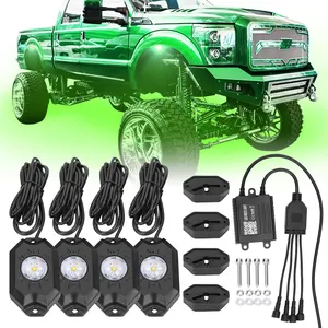 Rgbw 4 Pods Underglow Led Car Decorative Light 4 Pieces Rgb Rock Controlled By App And Remote For Jeep Rock Lights