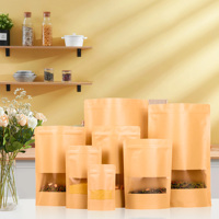 Sachet alimentaire en papier kraft réutilisable de haute qualité avec fenêtre transparente